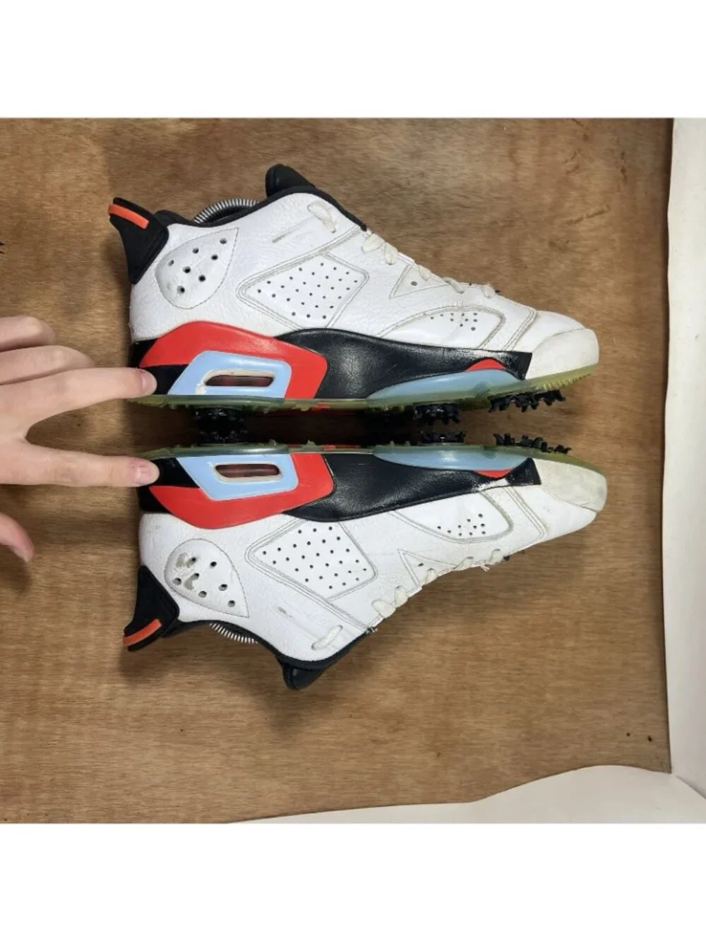 Air Jordan 6 Retro Low Men's Size 8 Golf Shoe White Infrared